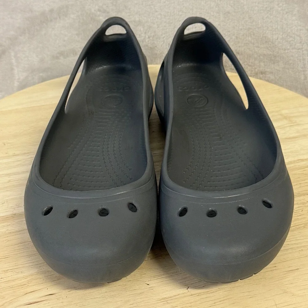 Crocs Kadee Flats Womens 9 Dark Gray Charcoal Ballet Slip On Comfort Shoes